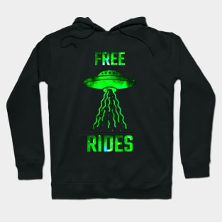 Alien Ufo Abduction FREE RIDES Galactic Green Extraterestrial Spaceship Hoodie